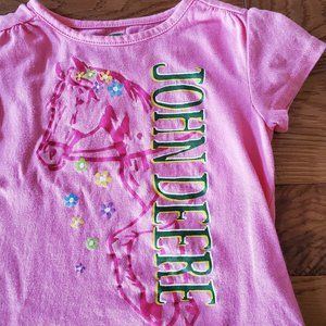 John Deere Shirts & Tops - Size 6 Pink John Deere Horse Shirt John Deere Shirts & Tops - Size 6 Pink John Deere Horse Shirt